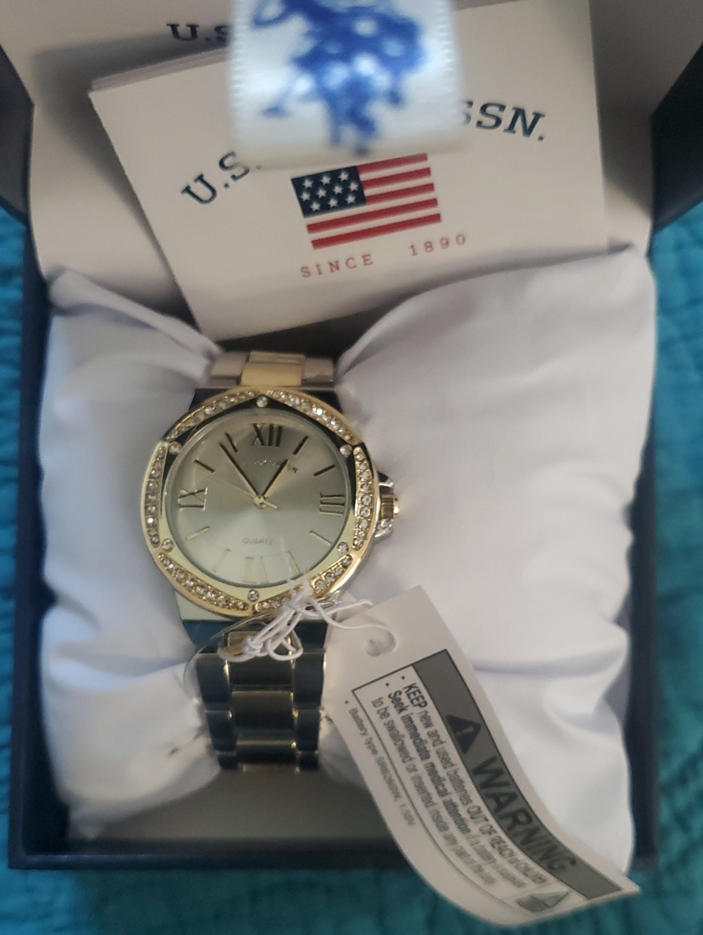 U.S. Polo Assn. Gold-tone Crystal Accent Men's Watch